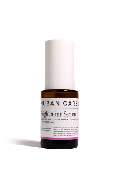 Nuban Cares Brightening Serum with 4-Butylresorcinol, Alpha-Arbutin, and Tranexamic Acid for dark spots and even skin tone